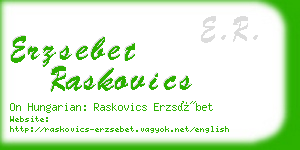 erzsebet raskovics business card